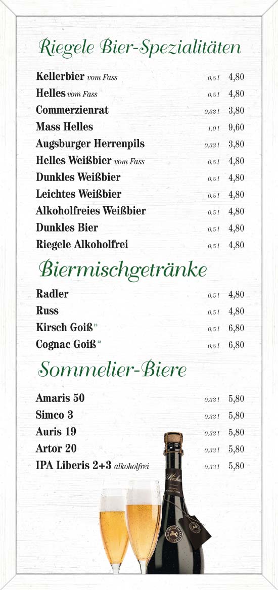 Parkgarten Augsburg Speisekarte